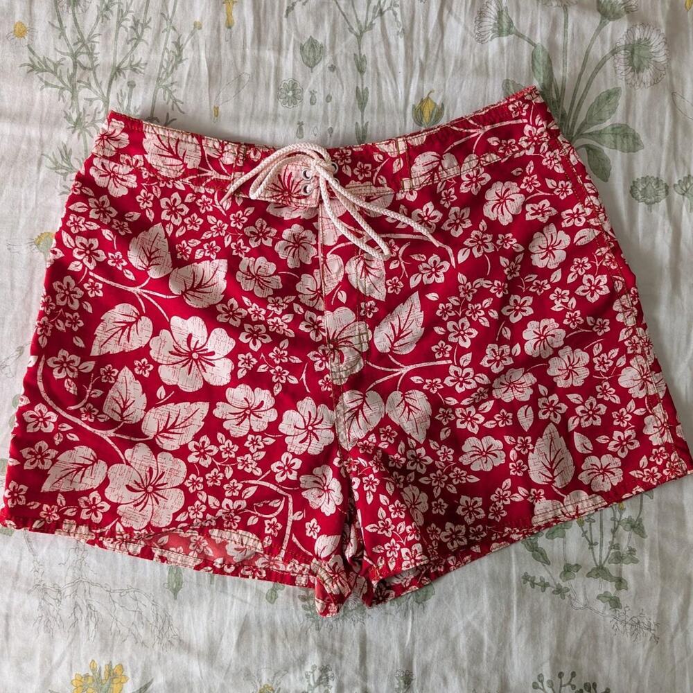 2000s Catalina Hibiscus Tropical Swim Shorts